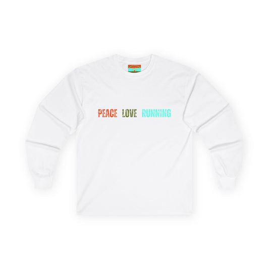 Peace Love Running Ultra Cotton Long Sleeve Tee