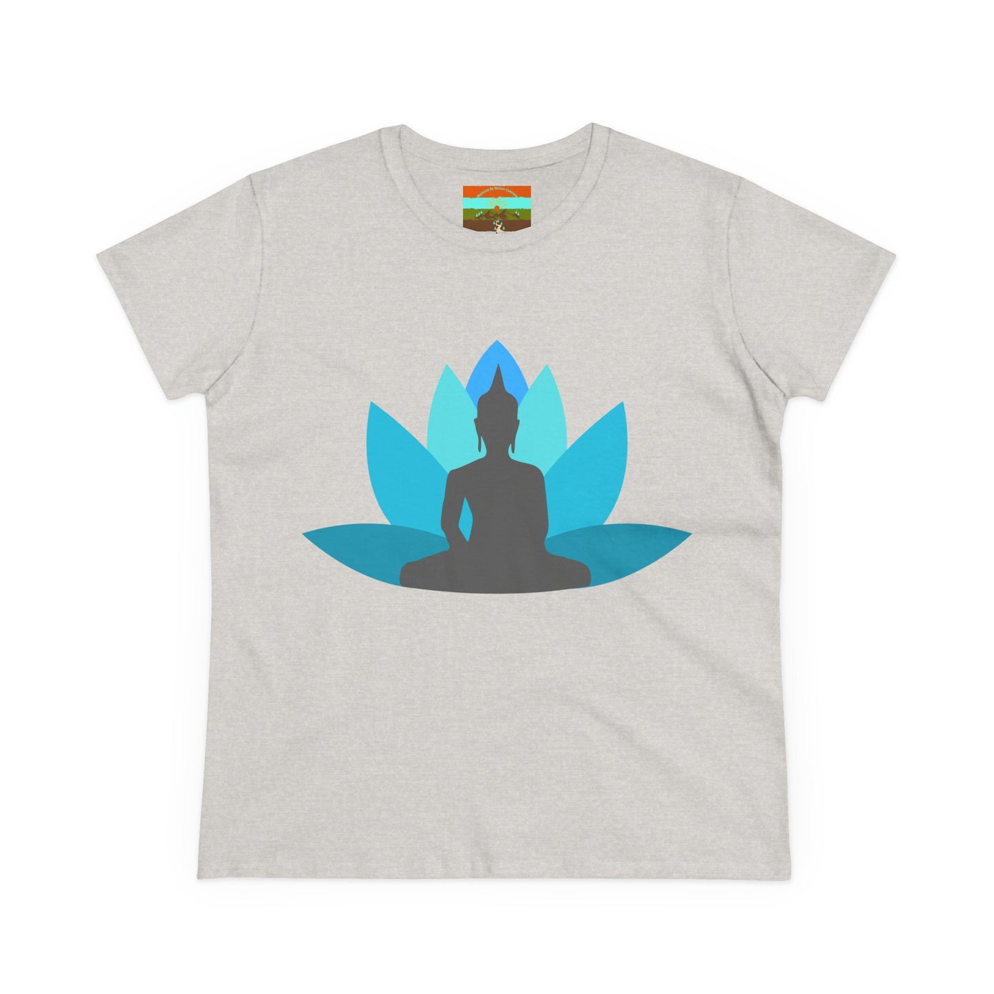 Buddha Lotus Women's Cotton Tee | Tranquil | Mindfulness & Yoga Apparel