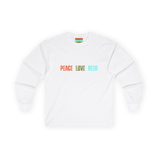 Peace Love Beer Ultra Cotton Long Sleeve Tee