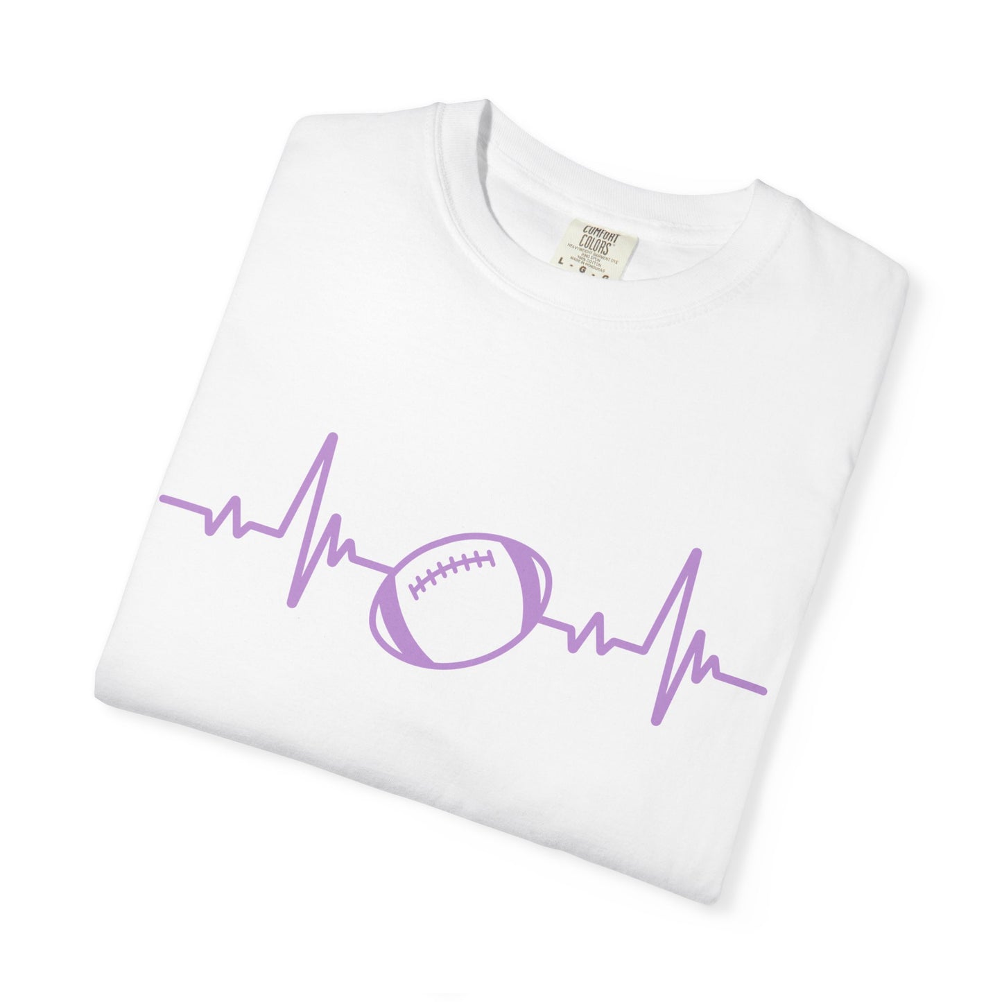 Football Heartbeat Graphic Tee | Soft Cotton T-Shirt for Football Fans
