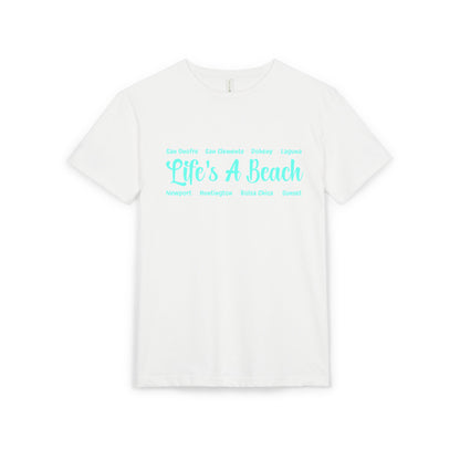 Life’s A Beach – Orange County Unisex Sueded T-Shirt | Beach Lover Tee