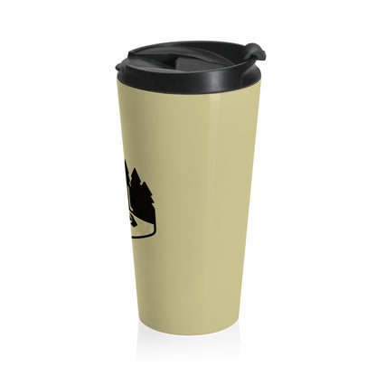 Wooden Hiking Trail Sign Stainless Steel Travel Mug in Ecru