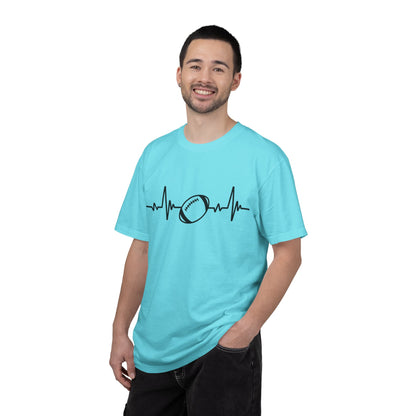 Football Heartbeat Graphic Tee | Soft Cotton T-Shirt for Football Fans