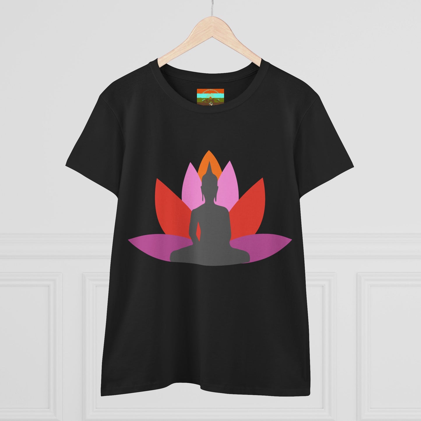 Buddha Lotus Women's Cotton Tee | Tropical | Mindfulness & Yoga Apparel