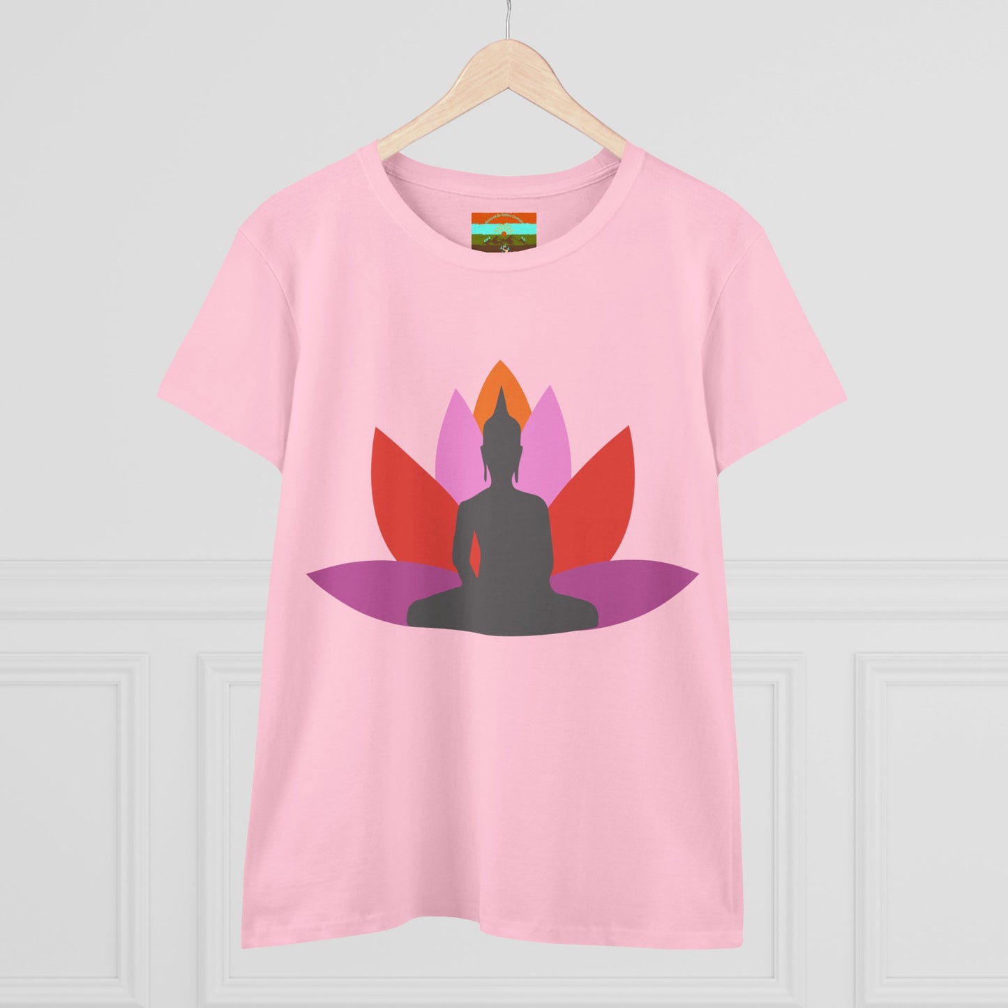 Buddha Lotus Women's Cotton Tee | Tropical | Mindfulness & Yoga Apparel