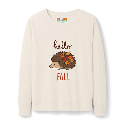 Hello Fall Hedgehog Sweatshirt — Women's Cozy Autumn Crewneck