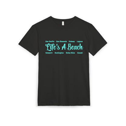 Life’s A Beach – Orange County Unisex Sueded T-Shirt | Beach Lover Tee