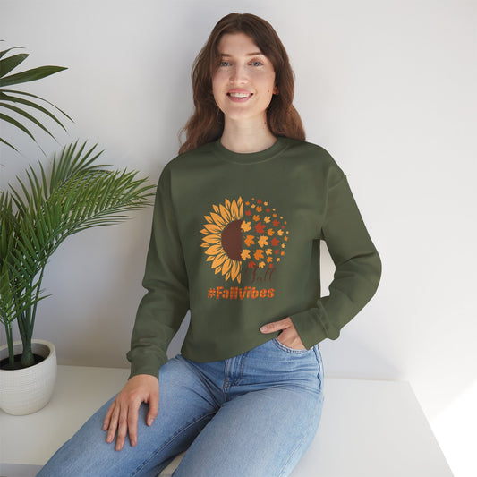 #FallVibes Sunflower Crewneck Sweatshirt