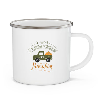 Farm Fresh Pumpkins  Enamel Camping Mug