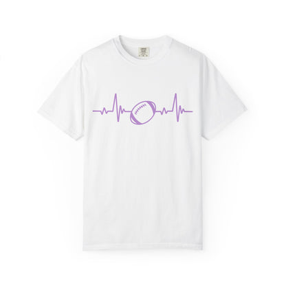 Football Heartbeat Graphic Tee | Soft Cotton T-Shirt for Football Fans