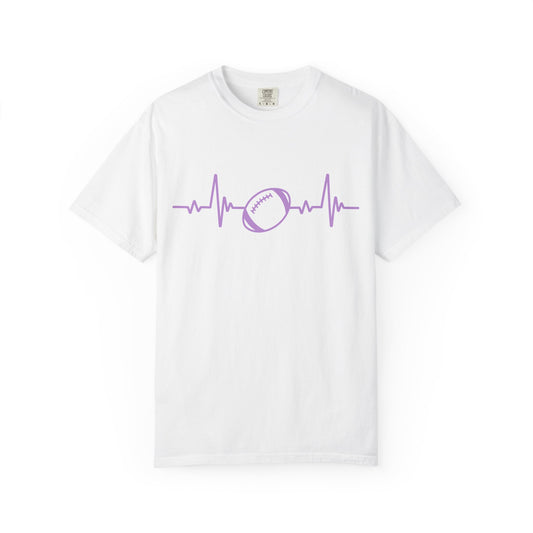 Football Heartbeat Graphic Tee | Soft Cotton T-Shirt for Football Fans