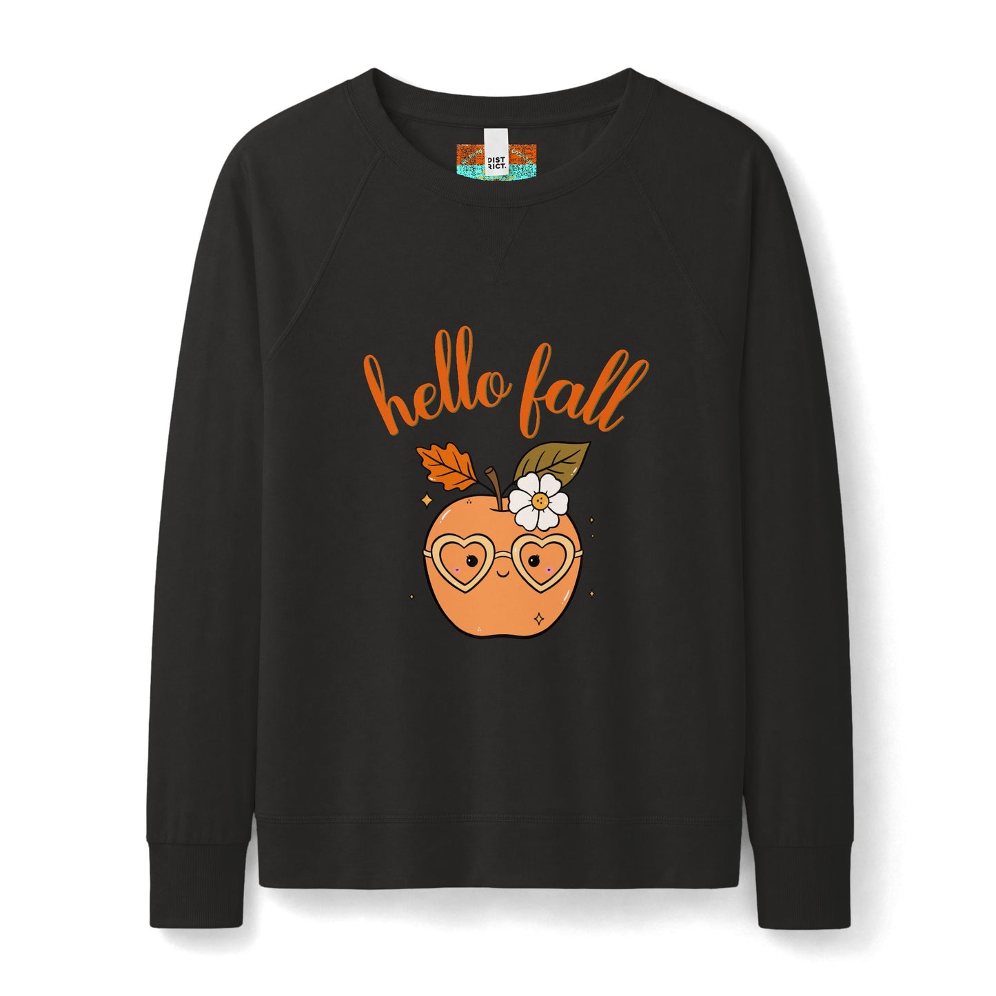 Hello Fall Retro Apple Sweatshirt — Women's Cozy Autumn Crewneck