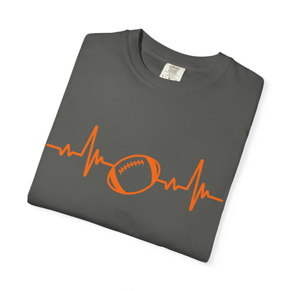 Football Heartbeat Graphic Tee | Soft Cotton T-Shirt for Football Fans