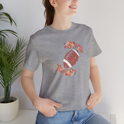 Vintage Floral Football Graphic Tee | 60s Hippie Style