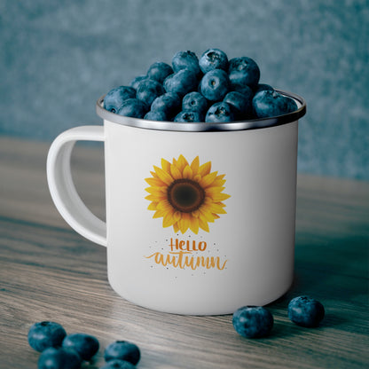 Hello Autumn Enamel Camping Mug