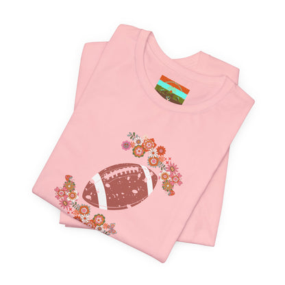 Vintage Floral Football Graphic Tee | 60s Hippie Style