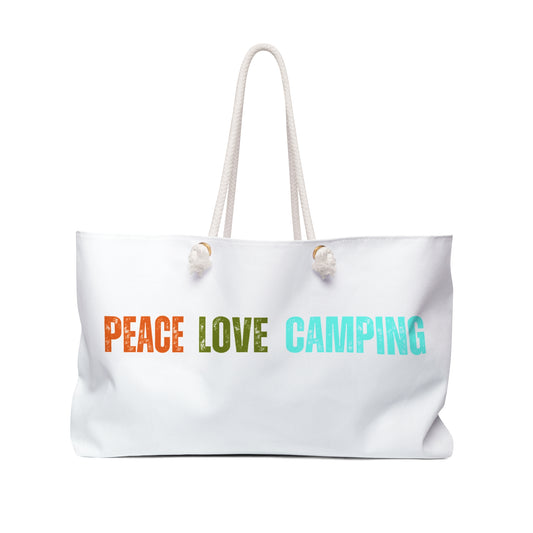 Peace Love Camping Canvas Weekender Bag