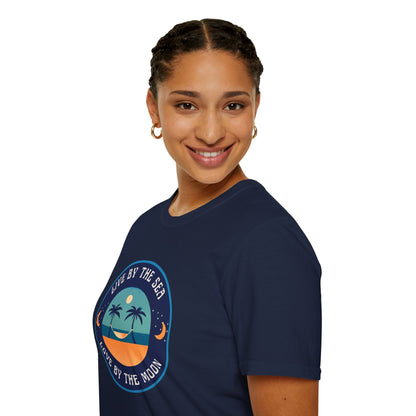 Live By The Sea Love By The Moon | Unisex Soft-style T-Shirt