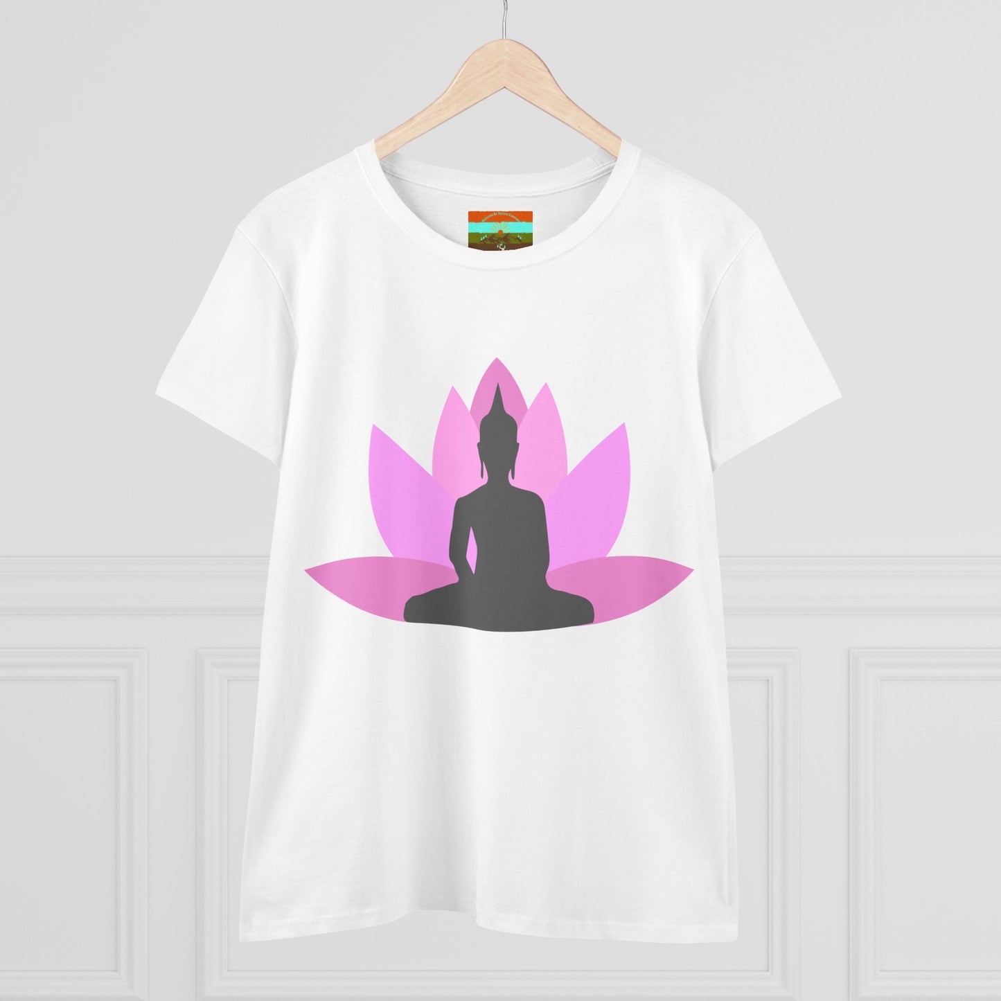 Buddha Lotus Women's Cotton Tee | Bubblegum | Mindfulness & Yoga Apparel