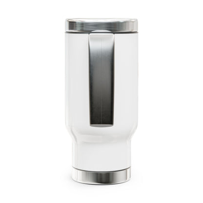 Peace Love Beer Stainless Steel Travel Mug with Handle, 14oz