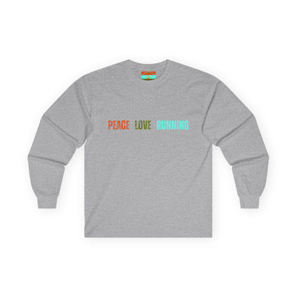 Peace Love Running Ultra Cotton Long Sleeve Tee