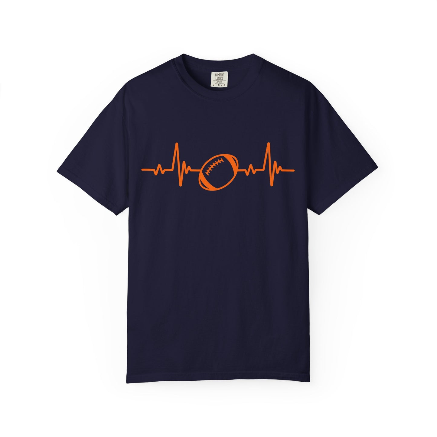 Football Heartbeat Graphic Tee | Soft Cotton T-Shirt for Football Fans