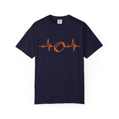 Football Heartbeat Graphic Tee | Soft Cotton T-Shirt for Football Fans