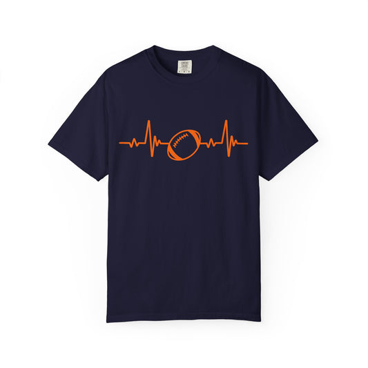Football Heartbeat Graphic Tee | Soft Cotton T-Shirt for Football Fans