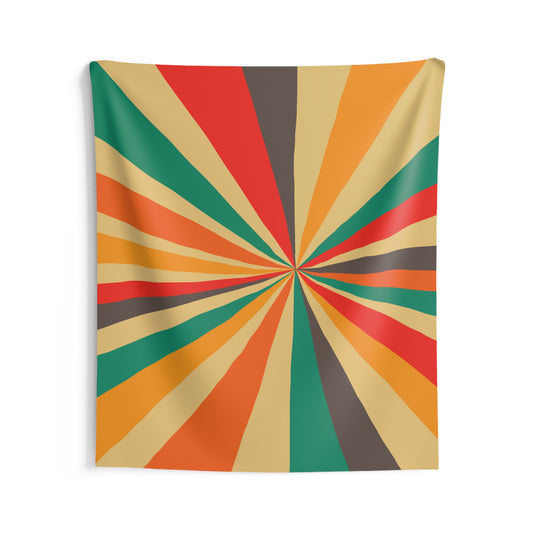 70s Funky Stripes Retro Wall Tapestry