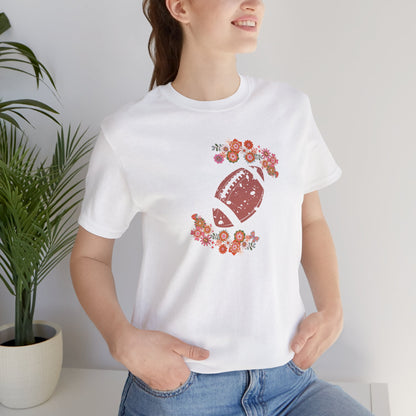 Vintage Floral Football Graphic Tee | 60s Hippie Style