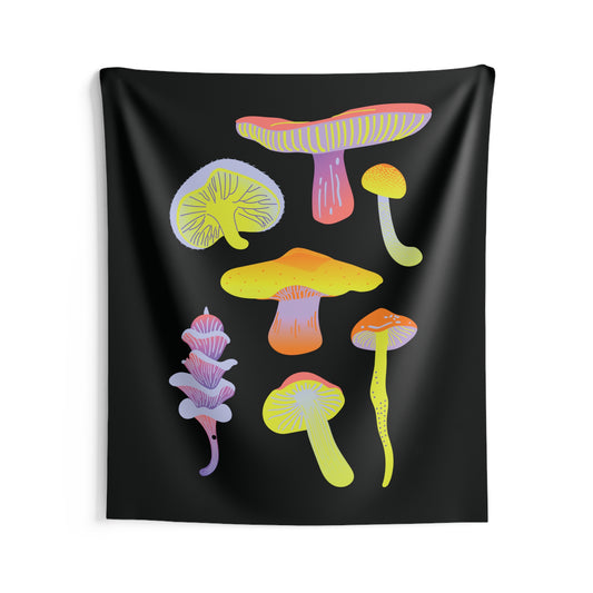 Psychedelic Mushrooms Indoor Wall Tapestries