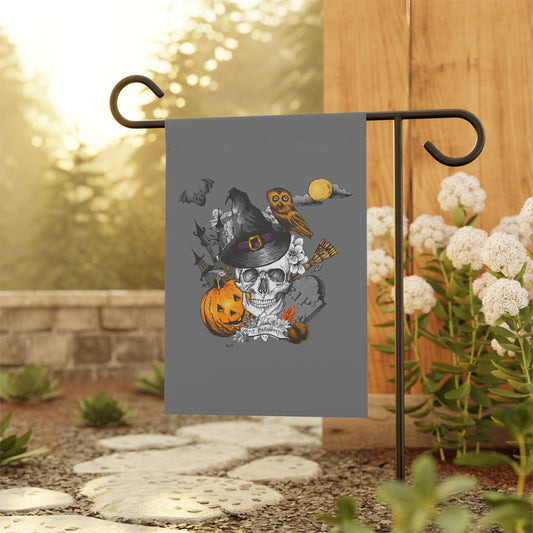 Happy Spooky Halloween Skull Garden & House Banner