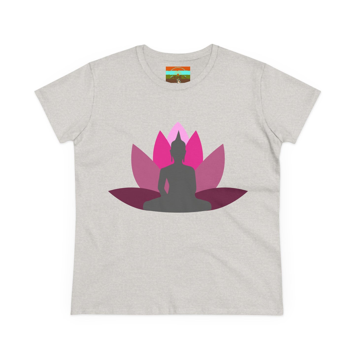 Buddha Lotus Women's Cotton Tee | Cerise | Mindfulness & Yoga Apparel