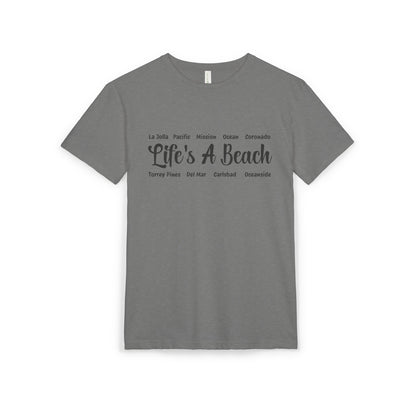 Life’s A Beach – San Diego Unisex Sueded T-Shirt | Beach Lover Tee