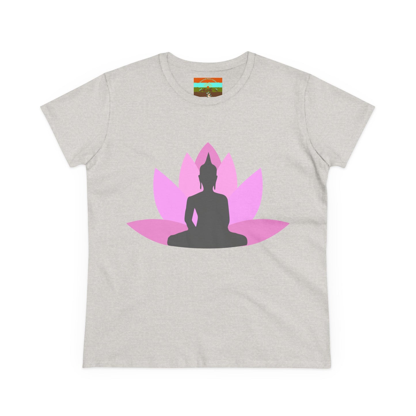 Buddha Lotus Women's Cotton Tee | Bubblegum | Mindfulness & Yoga Apparel