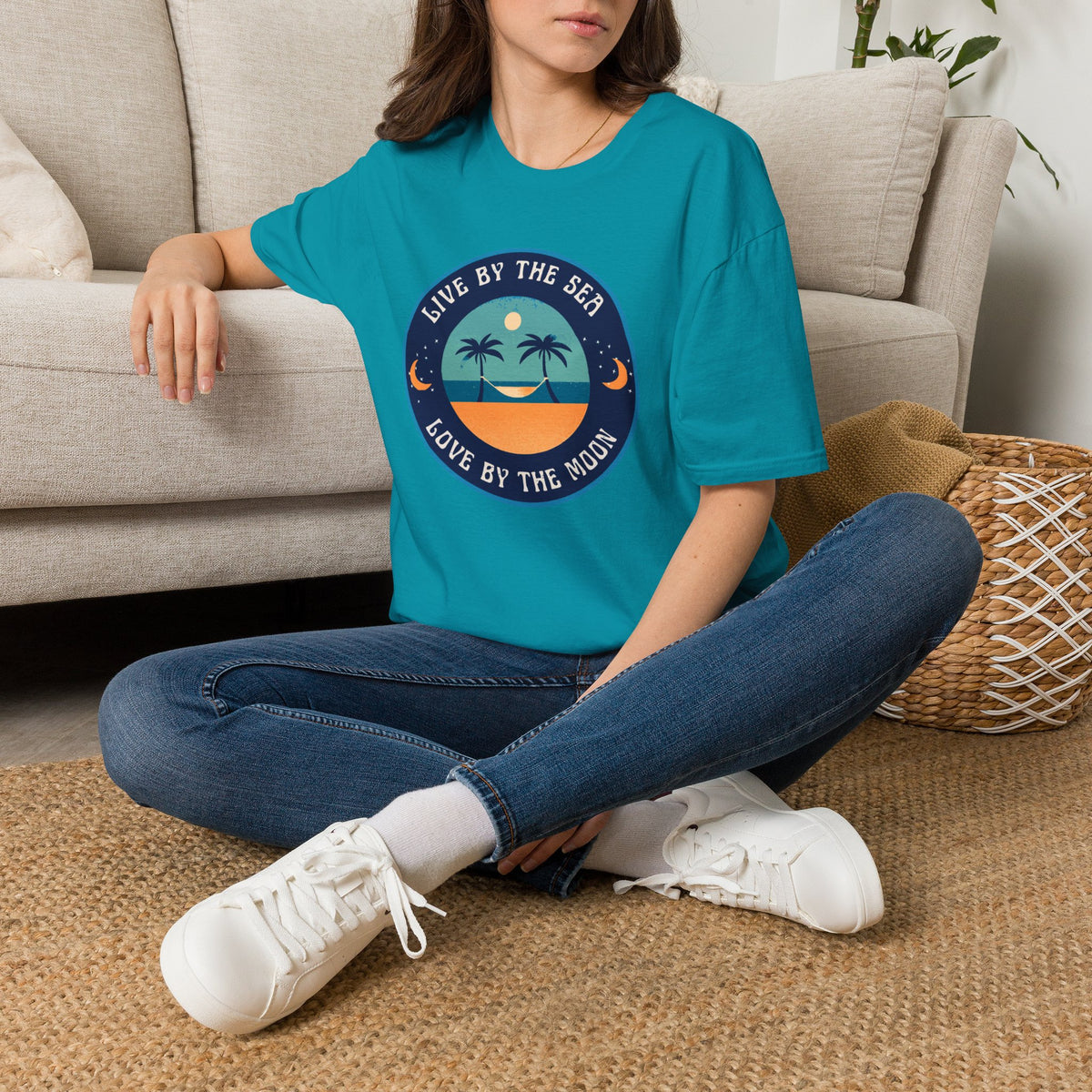 Live By The Sea Love By The Moon | Unisex Soft-style T-Shirt