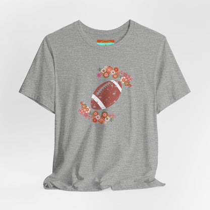 Vintage Floral Football Graphic Tee | 60s Hippie Style