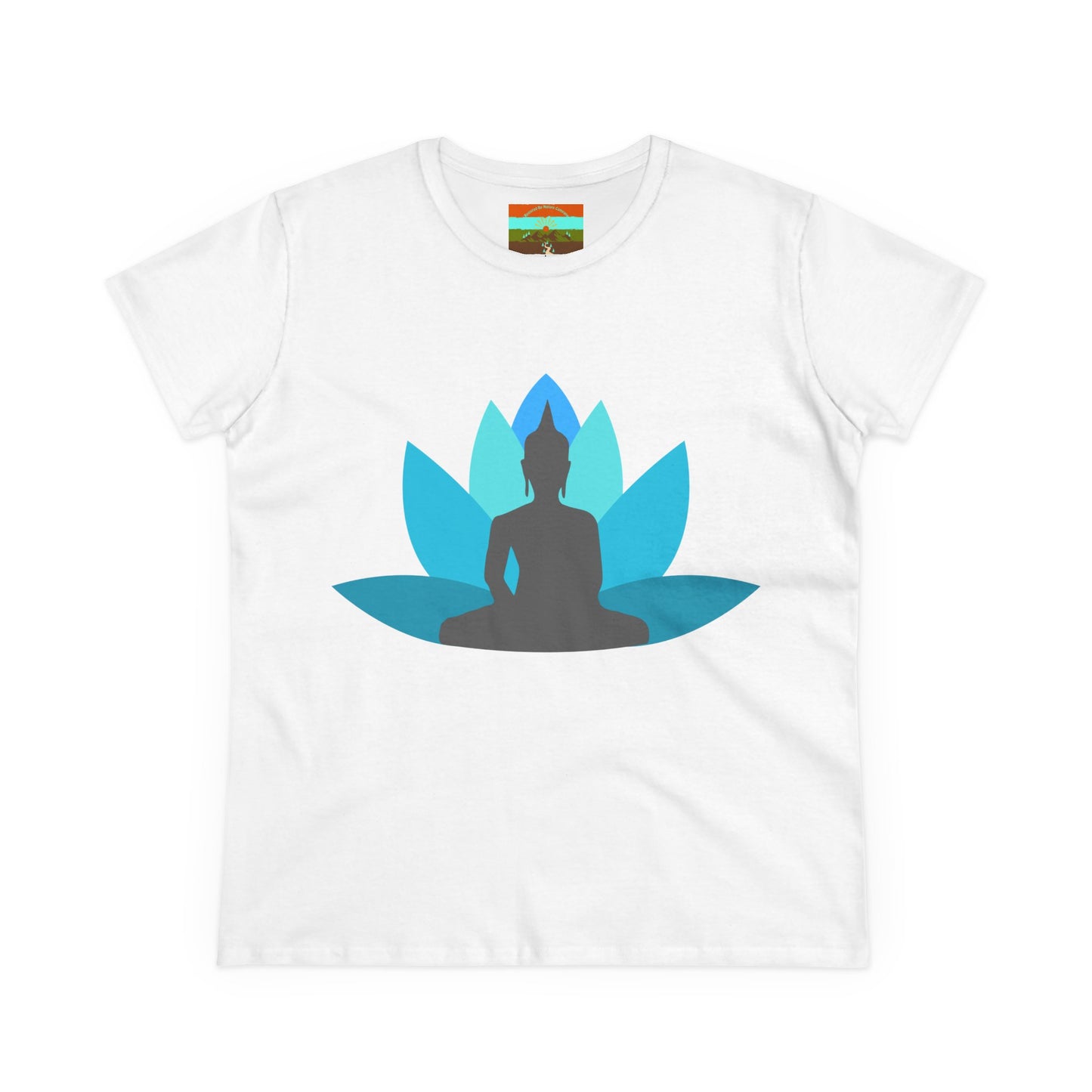 Buddha Lotus Women's Cotton Tee | Tranquil | Mindfulness & Yoga Apparel