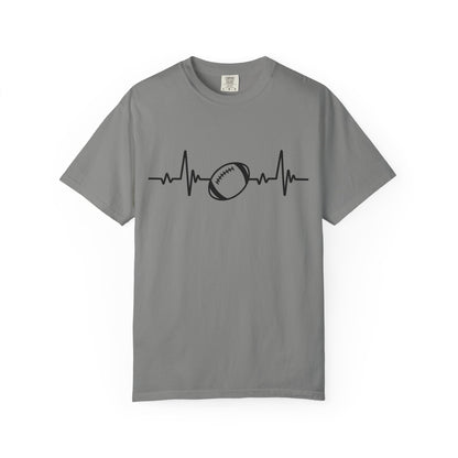Football Heartbeat Graphic Tee | Soft Cotton T-Shirt for Football Fans
