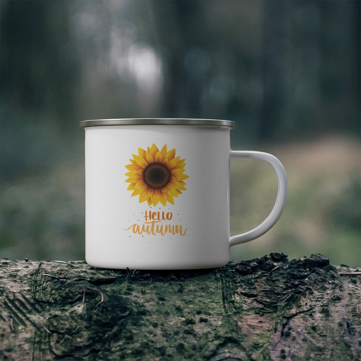 Hello Autumn Enamel Camping Mug