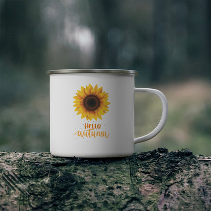 Hello Autumn Enamel Camping Mug
