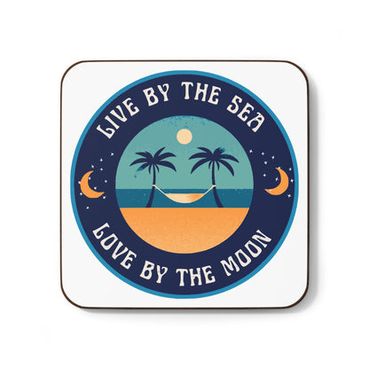 Live By The Sea Love By The Moon Coaster in Snow