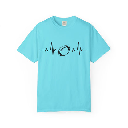Football Heartbeat Graphic Tee | Soft Cotton T-Shirt for Football Fans