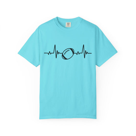 Football Heartbeat Graphic Tee | Soft Cotton T-Shirt for Football Fans