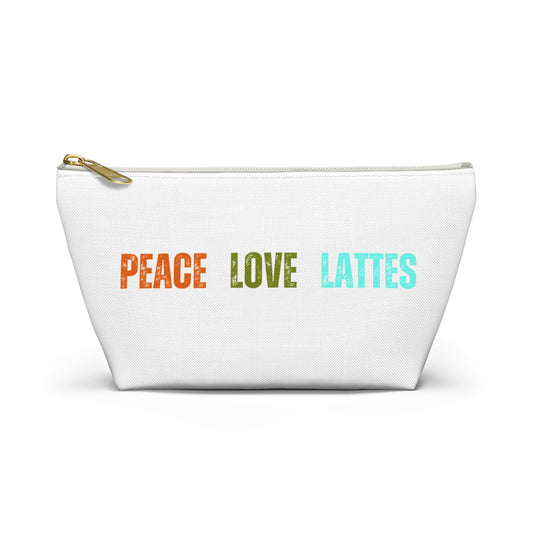 Peace Love Lattes Accessory Pouch w T-bottom