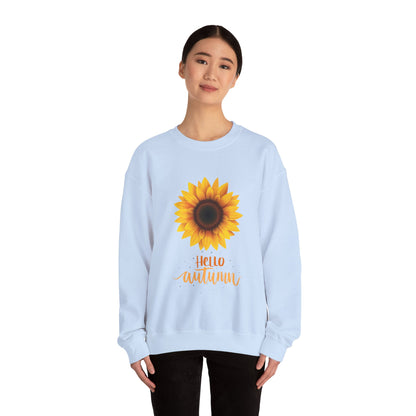 Hello Autumn Sunflower Crewneck Sweatshirt