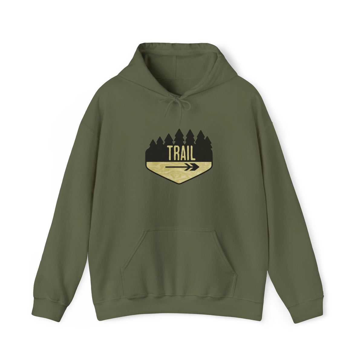Wooden Hiking Trail Sign | Cozy Pullover Hoodie | Ethically Grown Cotton