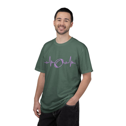 Football Heartbeat Graphic Tee | Soft Cotton T-Shirt for Football Fans