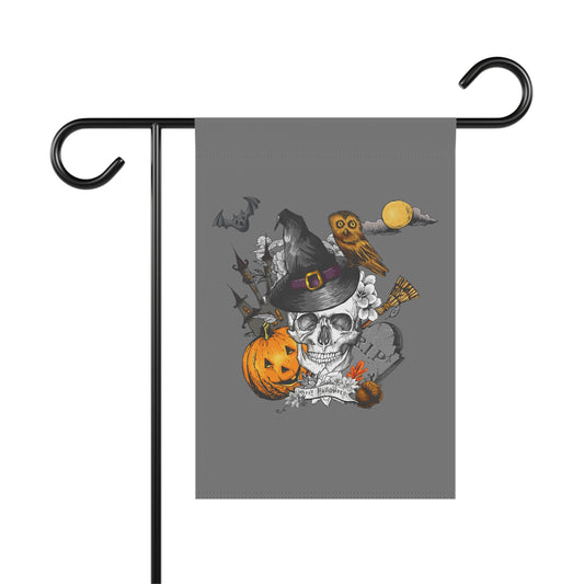 Happy Spooky Halloween Skull Garden & House Banner