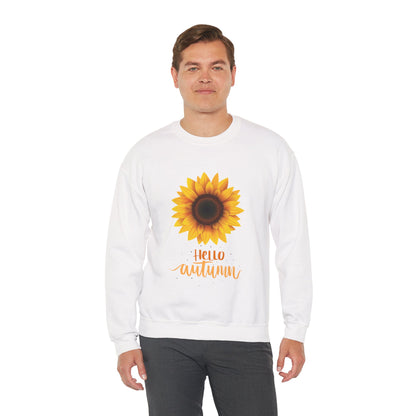 Hello Autumn Sunflower Crewneck Sweatshirt